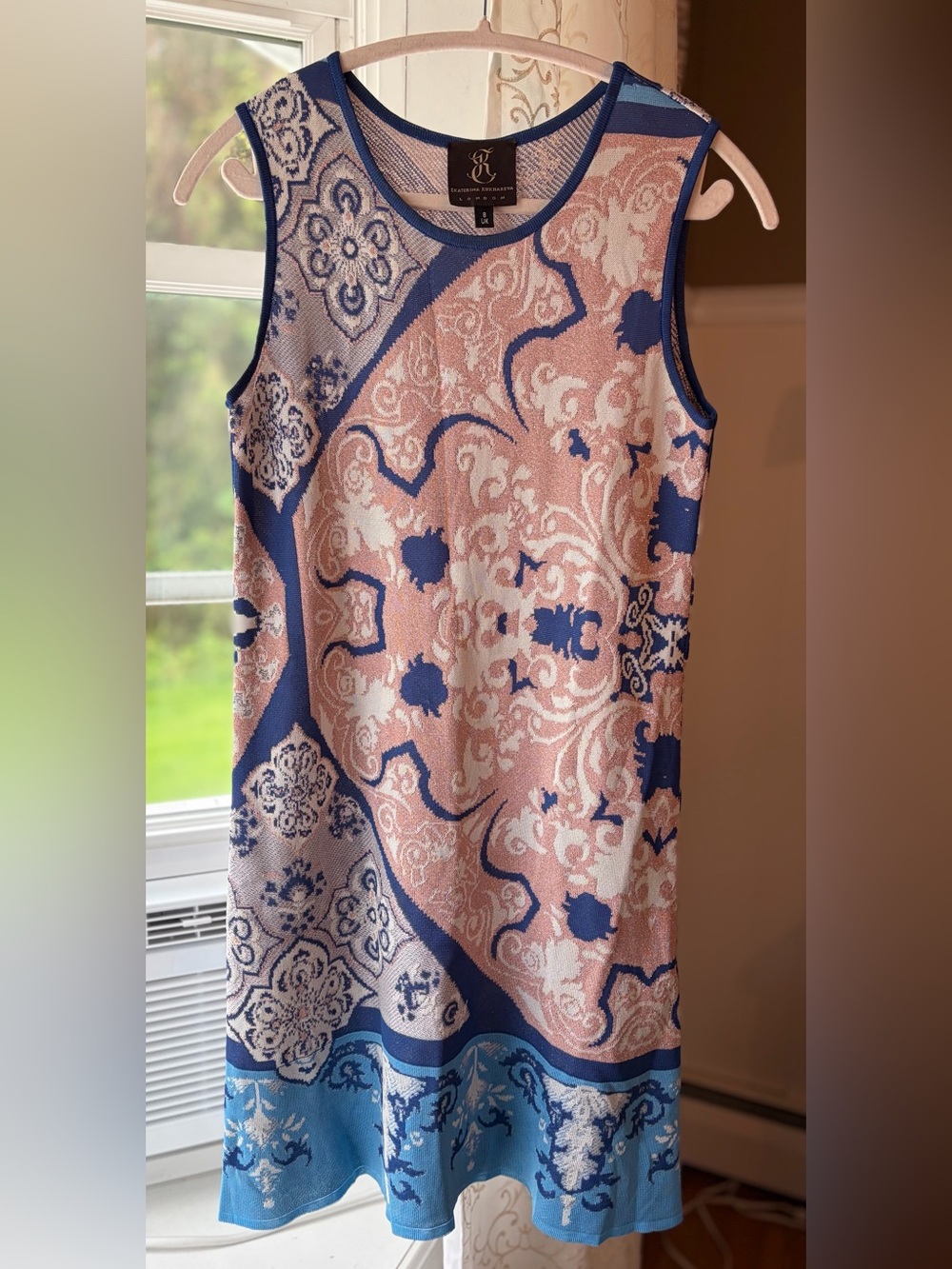 Ekaterina Kukhareva London Designer Knit Tank Dress Shimmer Luxury Feminine Sz 8